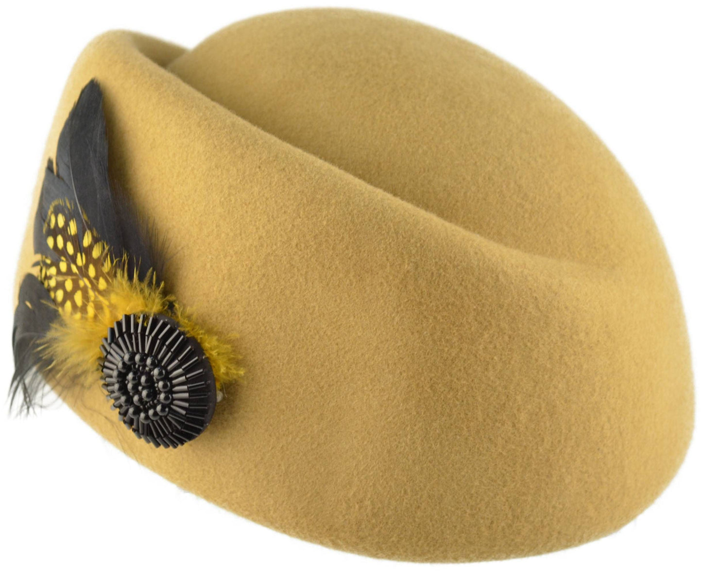Womens Wool Felt Vintage Cloche Hat