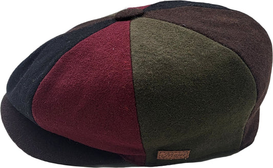 Wool Patchwork Newsboy Cap