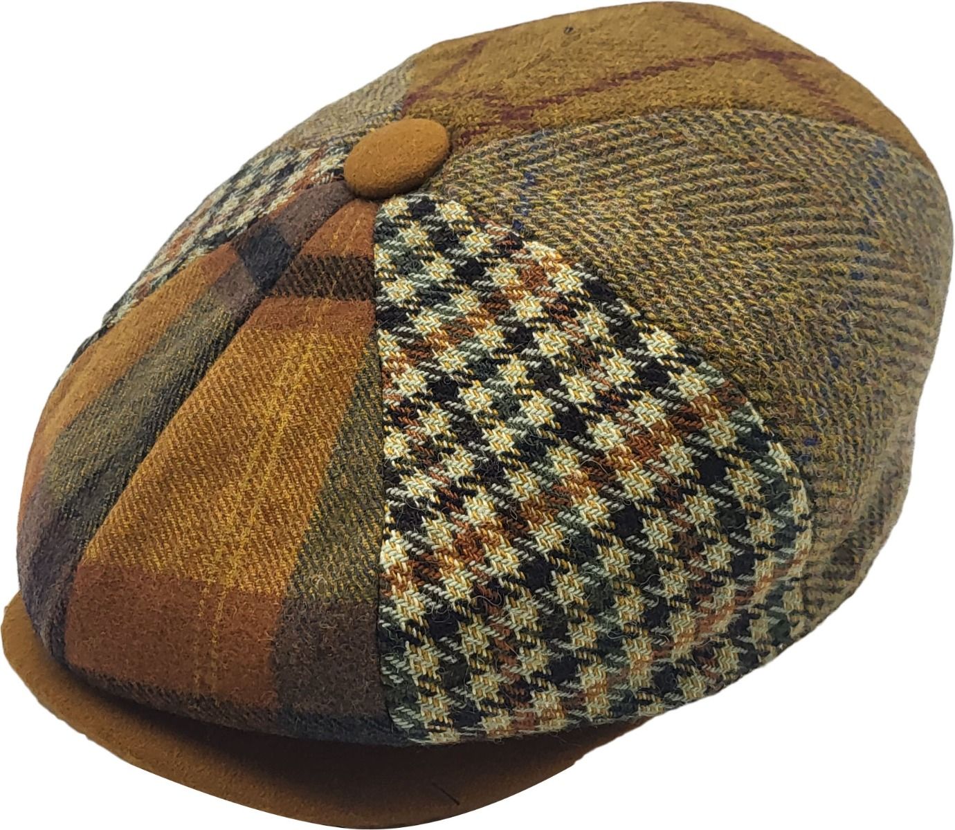 Wool Blend Patchwork Newsboy Cap